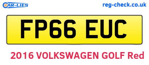 FP66EUC are the vehicle registration plates.
