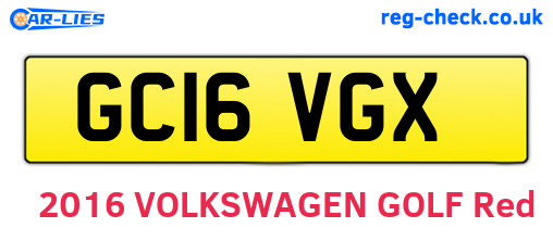 GC16VGX are the vehicle registration plates.