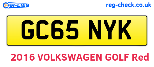 GC65NYK are the vehicle registration plates.
