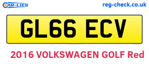 GL66ECV are the vehicle registration plates.