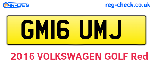 GM16UMJ are the vehicle registration plates.