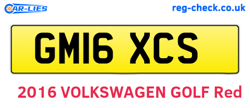 GM16XCS are the vehicle registration plates.