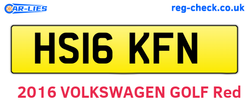 HS16KFN are the vehicle registration plates.