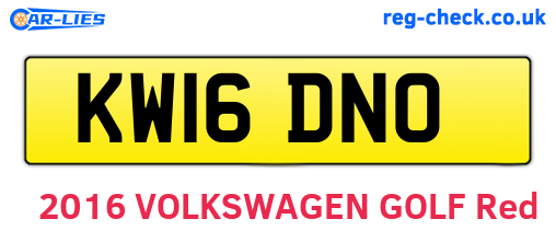 KW16DNO are the vehicle registration plates.