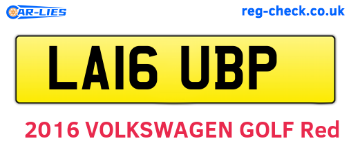 LA16UBP are the vehicle registration plates.