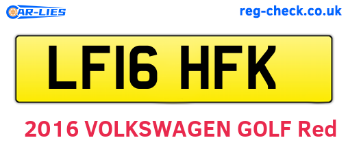 LF16HFK are the vehicle registration plates.