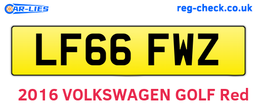 LF66FWZ are the vehicle registration plates.