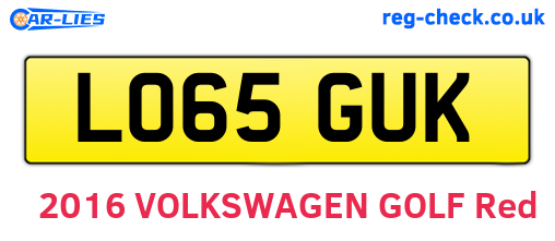 LO65GUK are the vehicle registration plates.