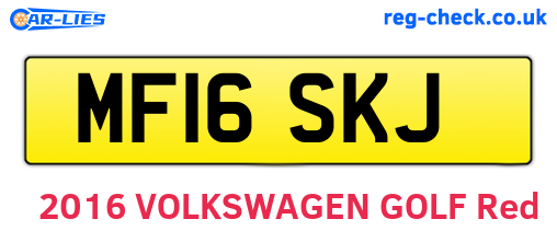 MF16SKJ are the vehicle registration plates.