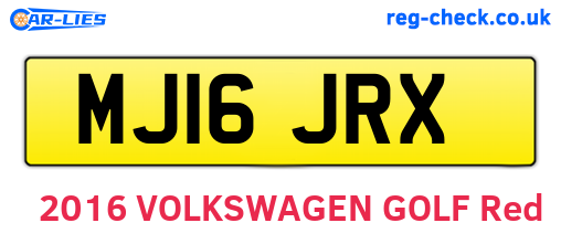 MJ16JRX are the vehicle registration plates.