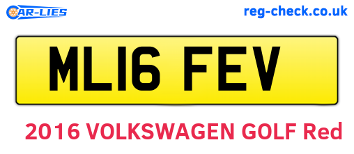 ML16FEV are the vehicle registration plates.