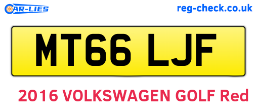 MT66LJF are the vehicle registration plates.