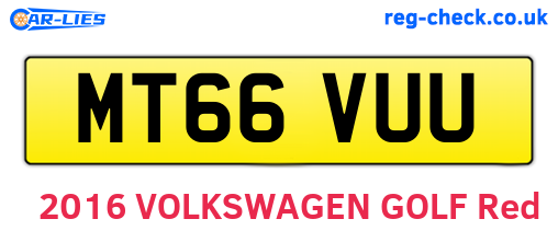 MT66VUU are the vehicle registration plates.