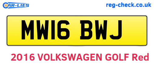 MW16BWJ are the vehicle registration plates.