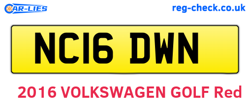 NC16DWN are the vehicle registration plates.