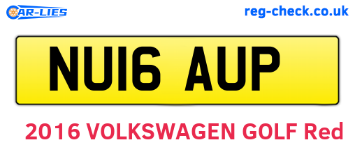 NU16AUP are the vehicle registration plates.