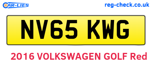 NV65KWG are the vehicle registration plates.