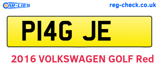 P14GJE are the vehicle registration plates.