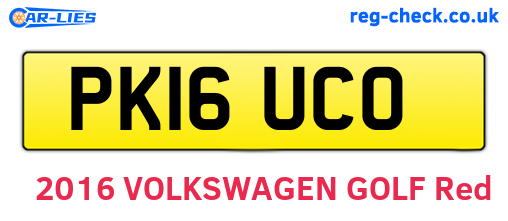 PK16UCO are the vehicle registration plates.