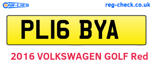 PL16BYA are the vehicle registration plates.