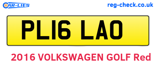 PL16LAO are the vehicle registration plates.