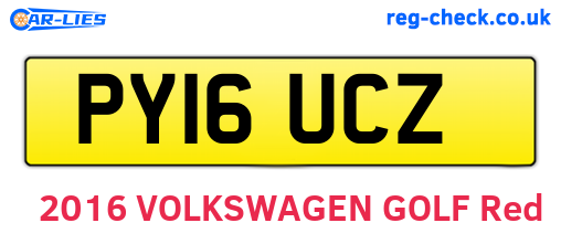 PY16UCZ are the vehicle registration plates.