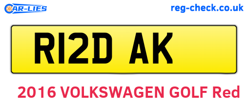 R12DAK are the vehicle registration plates.