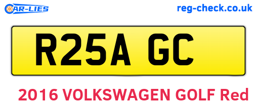 R25AGC are the vehicle registration plates.
