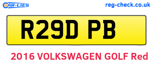 R29DPB are the vehicle registration plates.
