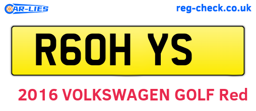 R60HYS are the vehicle registration plates.