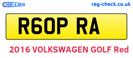 R60PRA are the vehicle registration plates.