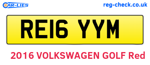 RE16YYM are the vehicle registration plates.