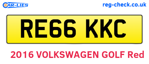 RE66KKC are the vehicle registration plates.
