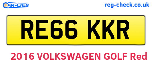 RE66KKR are the vehicle registration plates.