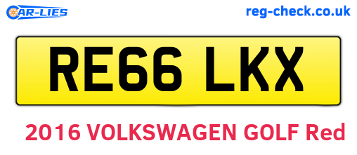 RE66LKX are the vehicle registration plates.