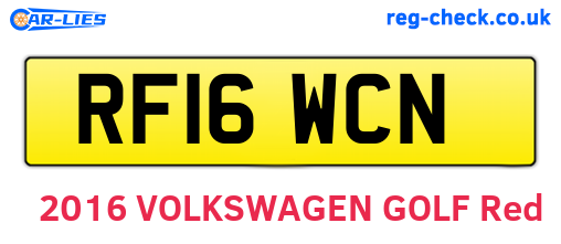 RF16WCN are the vehicle registration plates.