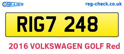 RIG7248 are the vehicle registration plates.