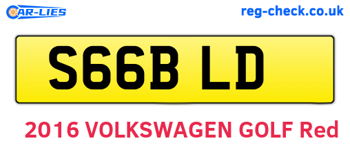 S66BLD are the vehicle registration plates.