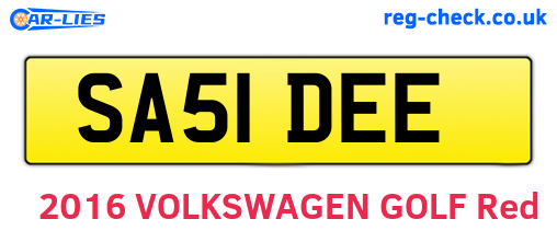 SA51DEE are the vehicle registration plates.