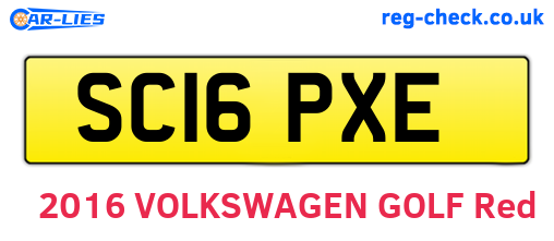 SC16PXE are the vehicle registration plates.