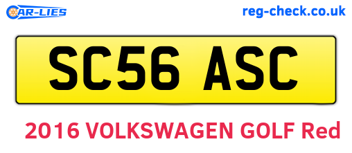 SC56ASC are the vehicle registration plates.