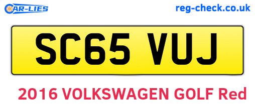 SC65VUJ are the vehicle registration plates.
