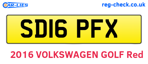 SD16PFX are the vehicle registration plates.