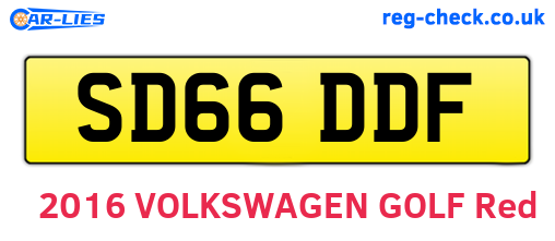 SD66DDF are the vehicle registration plates.