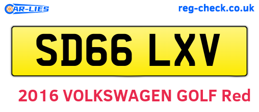 SD66LXV are the vehicle registration plates.