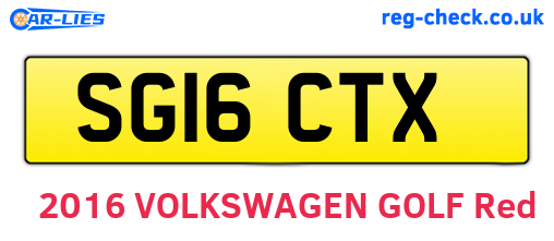 SG16CTX are the vehicle registration plates.