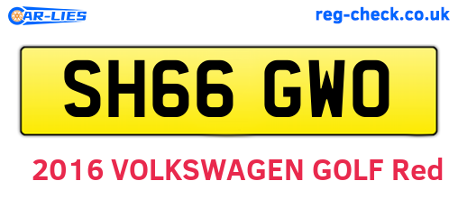 SH66GWO are the vehicle registration plates.