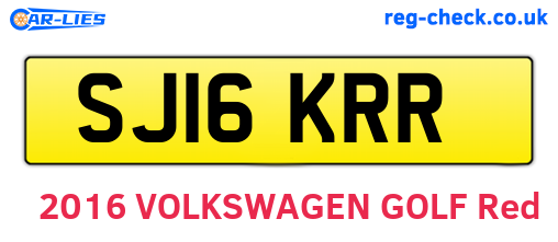SJ16KRR are the vehicle registration plates.