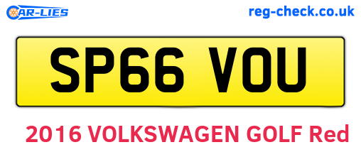 SP66VOU are the vehicle registration plates.