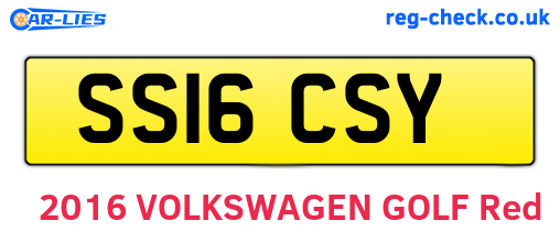 SS16CSY are the vehicle registration plates.